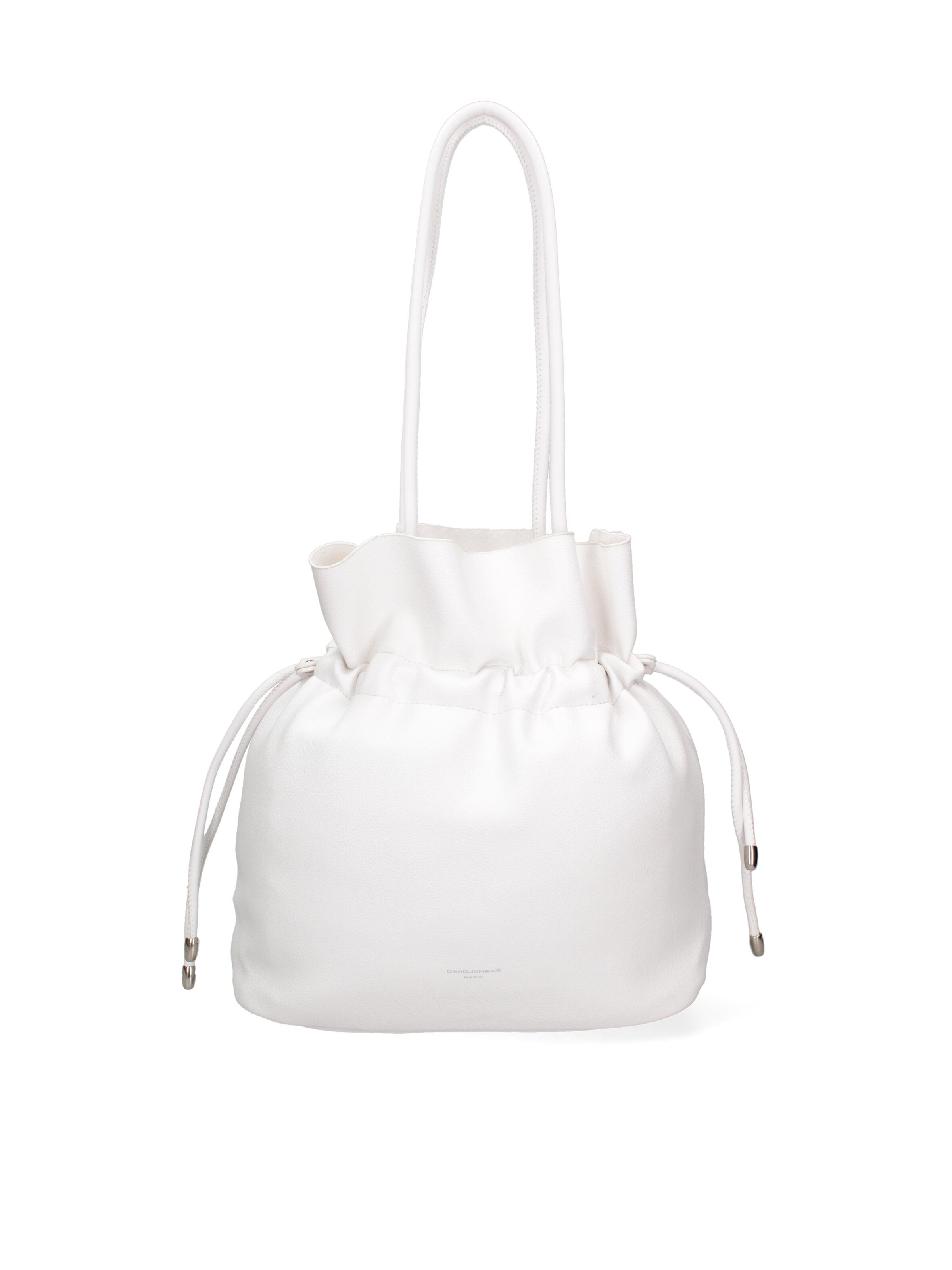 Borsa a spalla 'Borsa a Spalla Donna David Jones PVC con Zip e Manici Resina' di David Jones in bianco: frontale