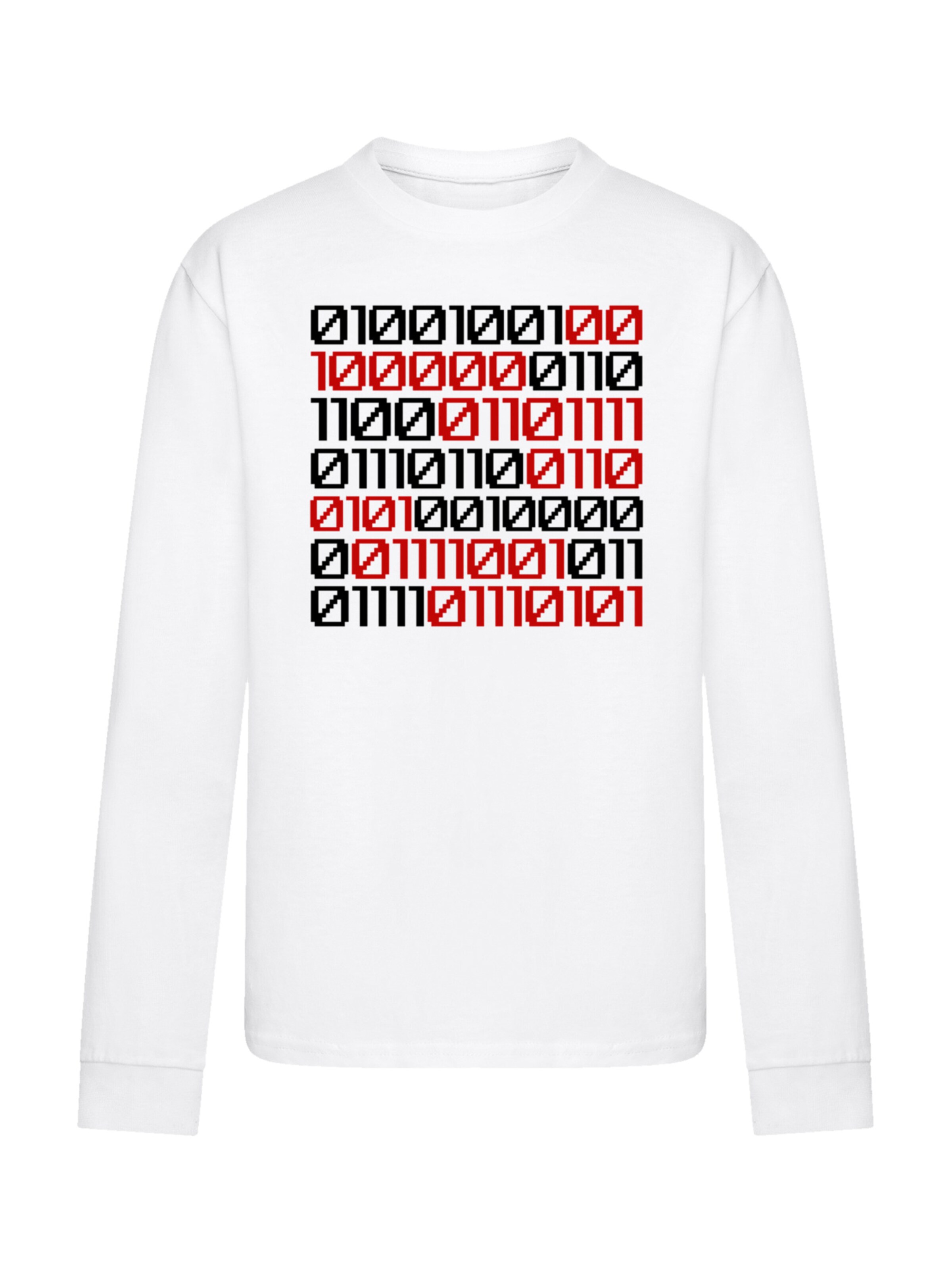 T-Shirt 'I Love You 01001001 Binary Code Valentinstag' F4NT4STIC en blanc : devant