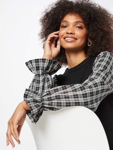 NEW LOOK Blouse 'CHECK' in Zwart