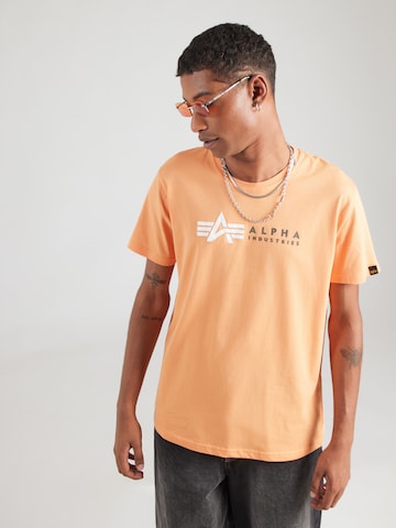 ALPHA INDUSTRIES Shirt in Orange: front
