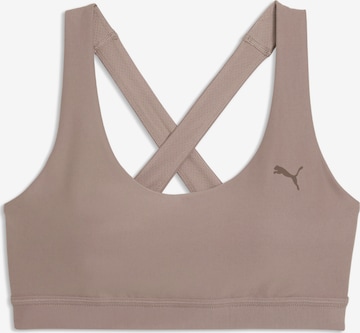 PUMA Bustier Sport-BH in Beige: Vorderseite