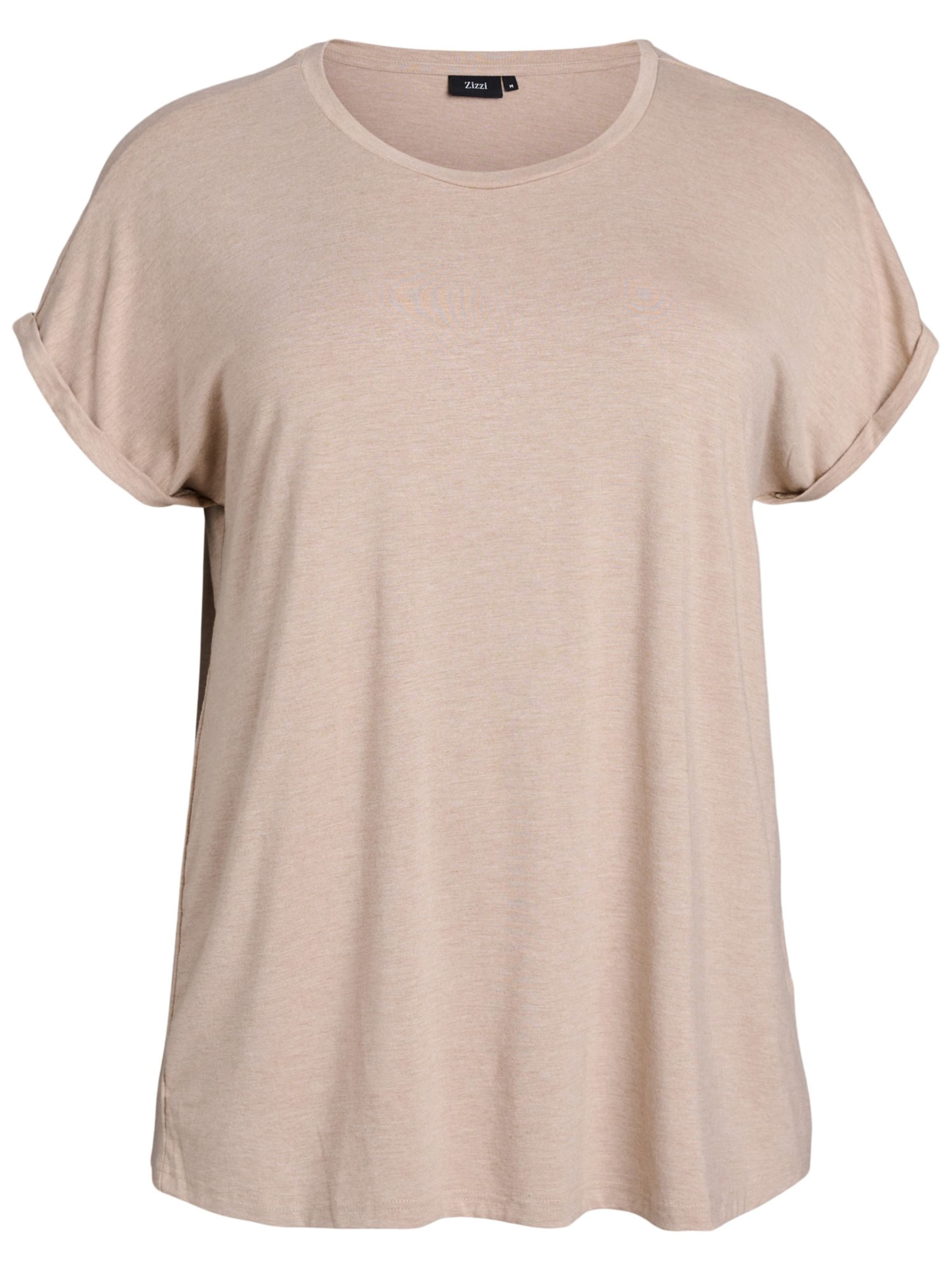 Zizzi Shirt 'Manna' in Bruin: voorkant