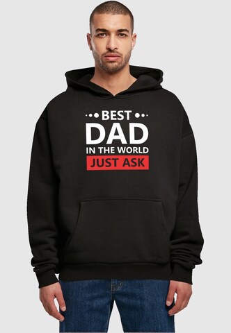 Merchcode Sweatshirt 'Fathers Day - Best dad, just ask' in Schwarz: predná strana