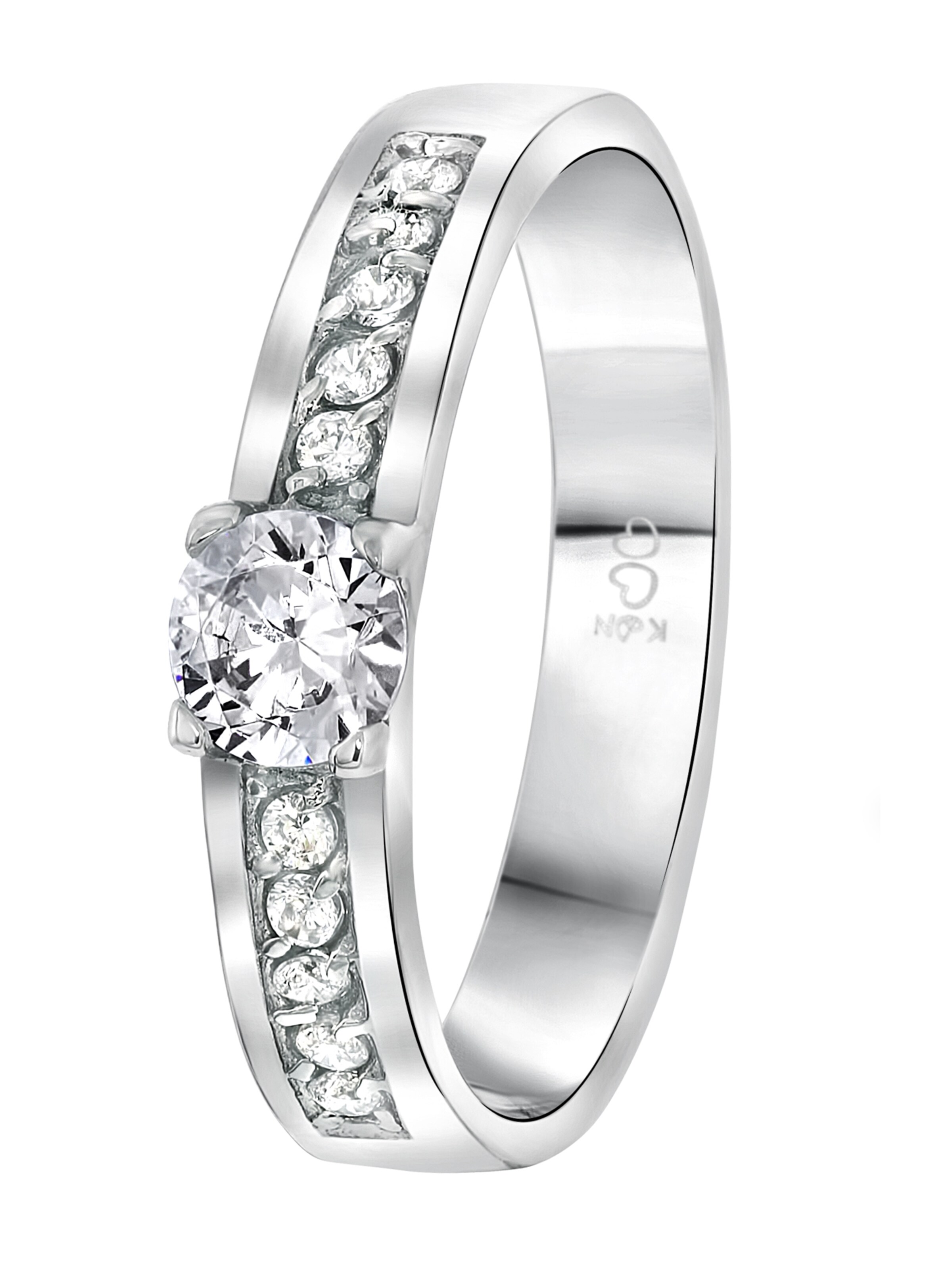 Lucardi Ring 'Florence' in Zilver: voorkant