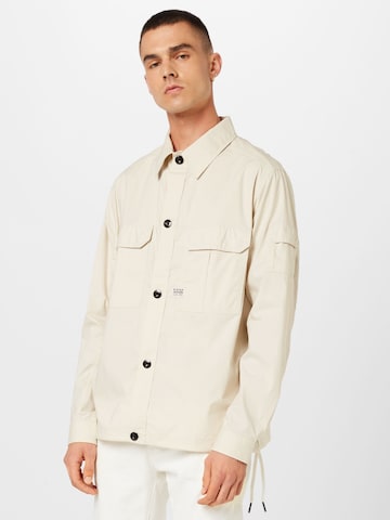 G-Star RAW Regular fit Button Up Shirt in Beige: front