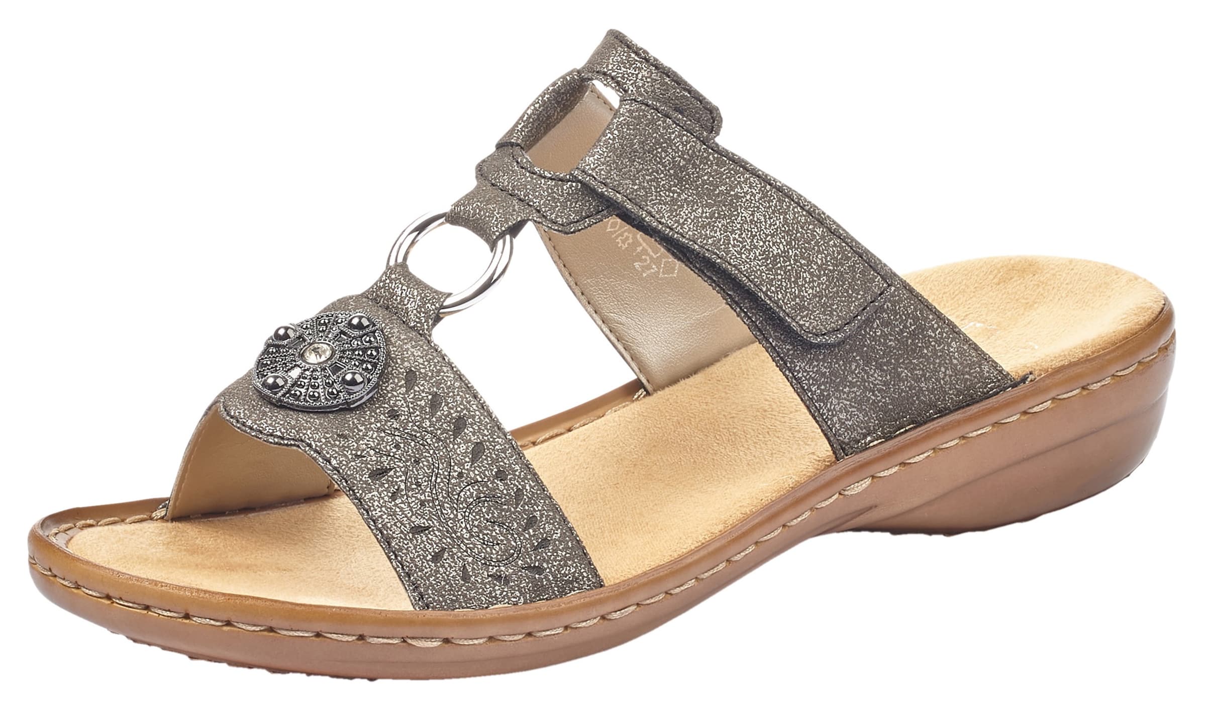 Rieker Pantolette 'Olymp' in Grau: Vorderseite