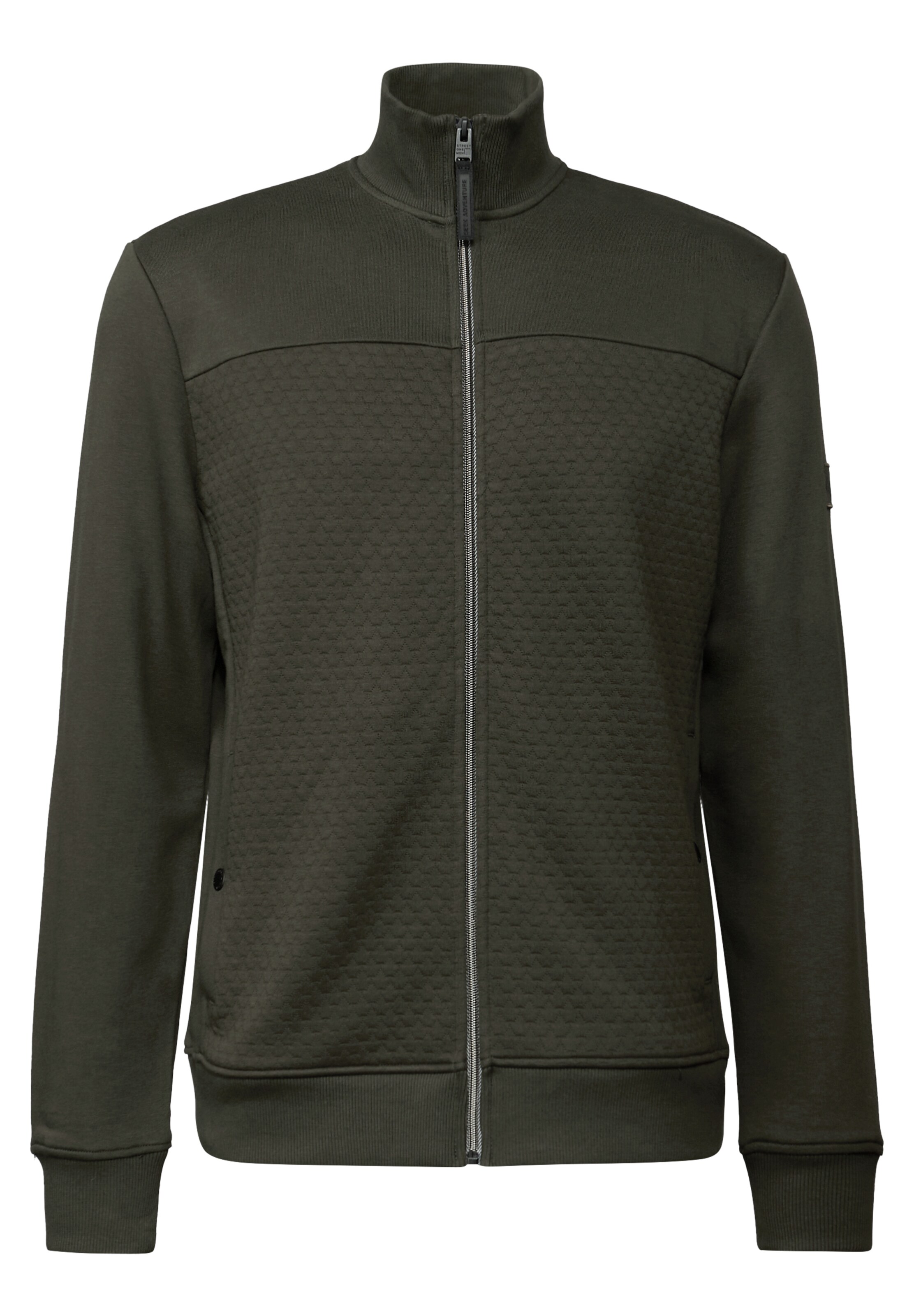 Street One MEN Sweatjacke in Grün: Vorderseite