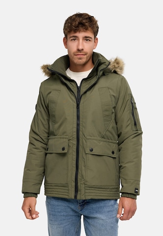 INDICODE JEANS Winter Jacket 'Mois' in Green: front