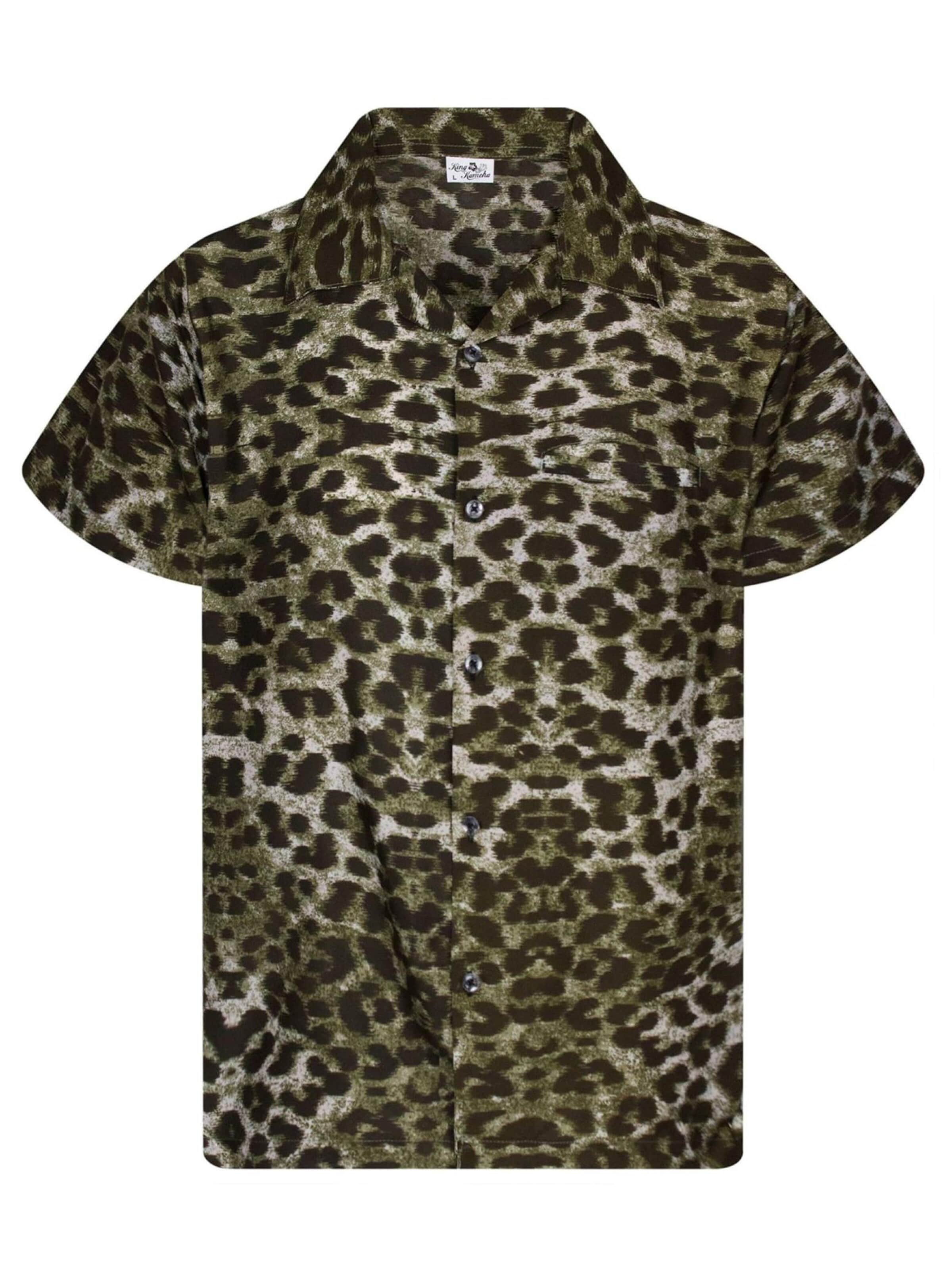 Camicia 'Leopard' di King Kameha in marrone: frontale