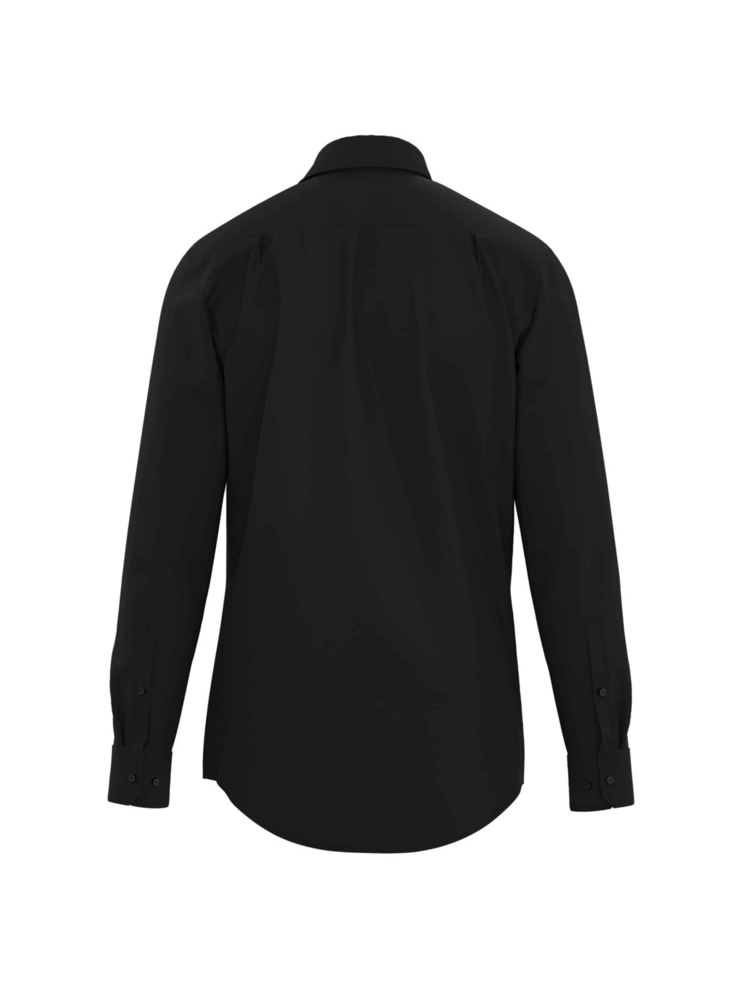 SEIDENSTICKER Средняя посадка Деловая рубашка в Черный