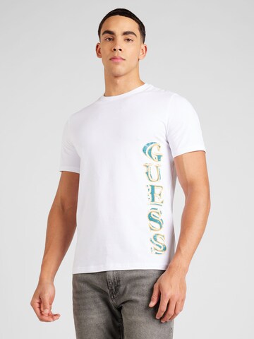 GUESS - Camiseta en blanco: frente