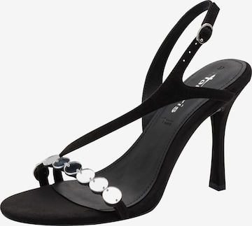 Sandales Tamaris en noir : devant