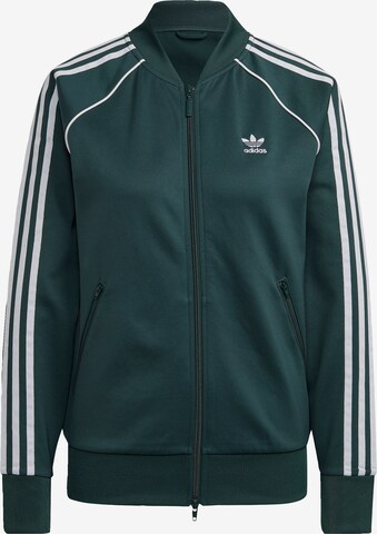 ADIDAS ORIGINALS Sweatjacka 'Primeblue Sst' i grön: framsida