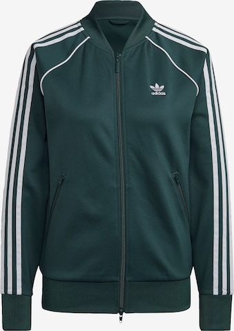 ADIDAS ORIGINALS Zip-Up Hoodie 'Primeblue Sst' in Green: front