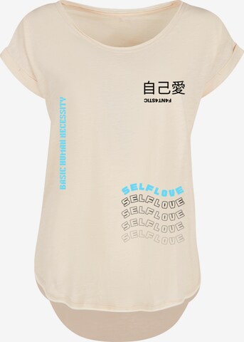 T-shirt 'Self Love' F4NT4STIC en beige : devant