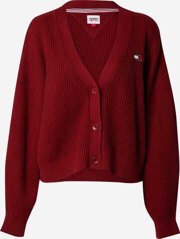 Cardigan 'Essential' Tommy Jeans en rouge : devant