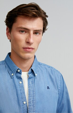 Scalpers Regular fit Button Up Shirt 'Alpha' in Blue