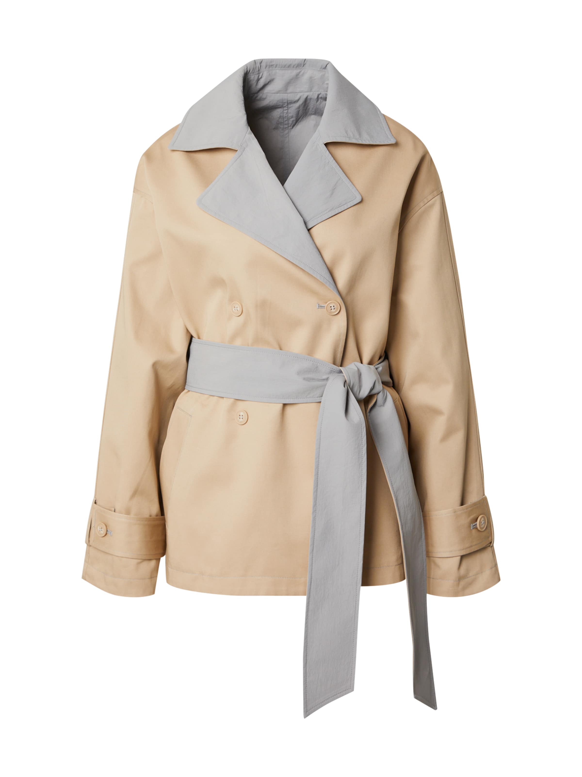 Monki Between-seasons coat in Beige: front
