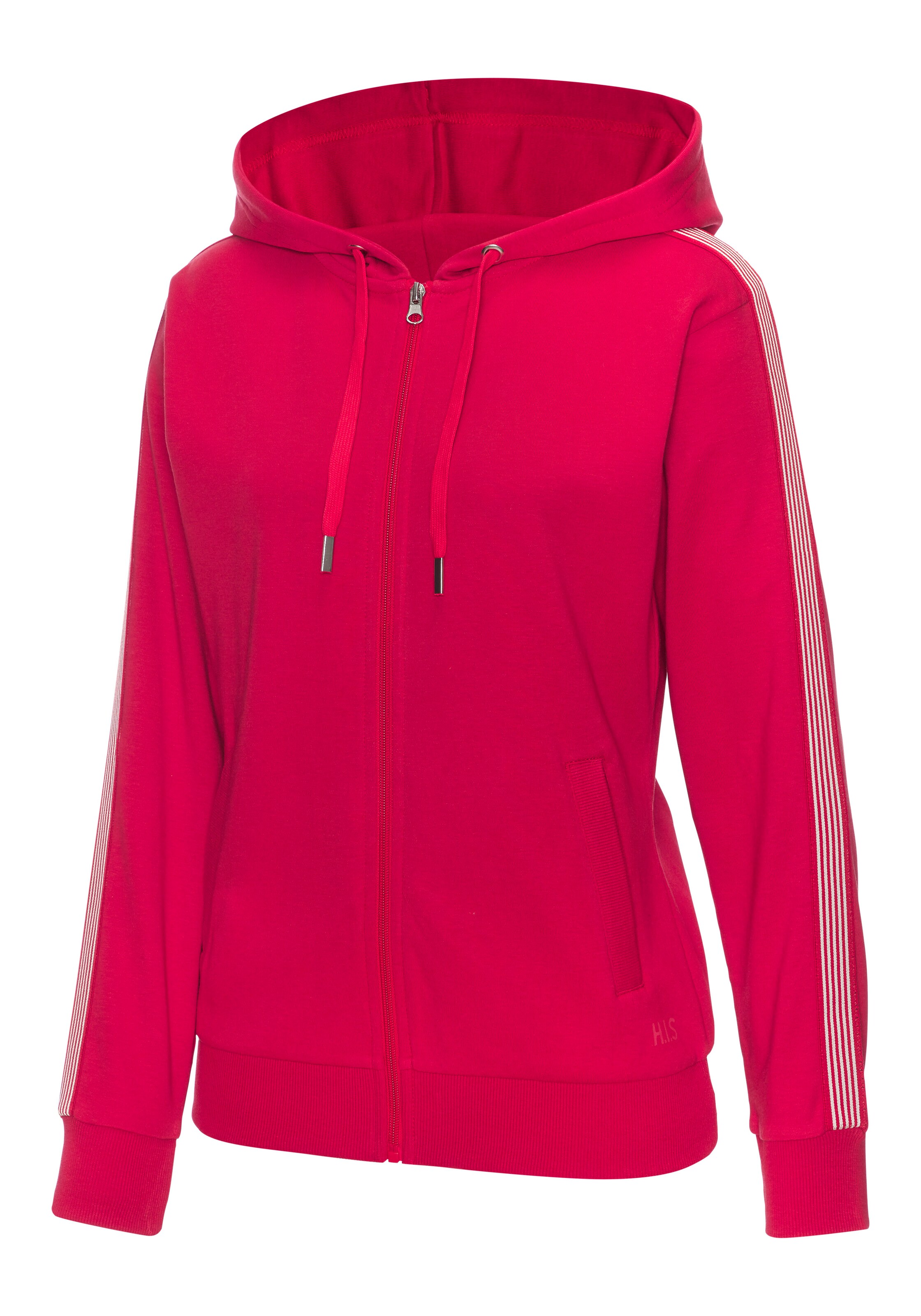 H.I.S Zip-Up Hoodie 'EM LBG' in Pink