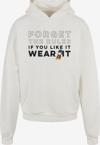 Merchcode Sweatshirt 'Peanuts - If you like it wear it' in Wit: voorkant