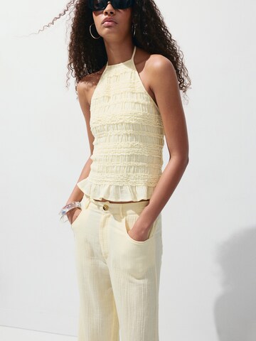 MANGO Loosefit Broek 'BORA' in Geel