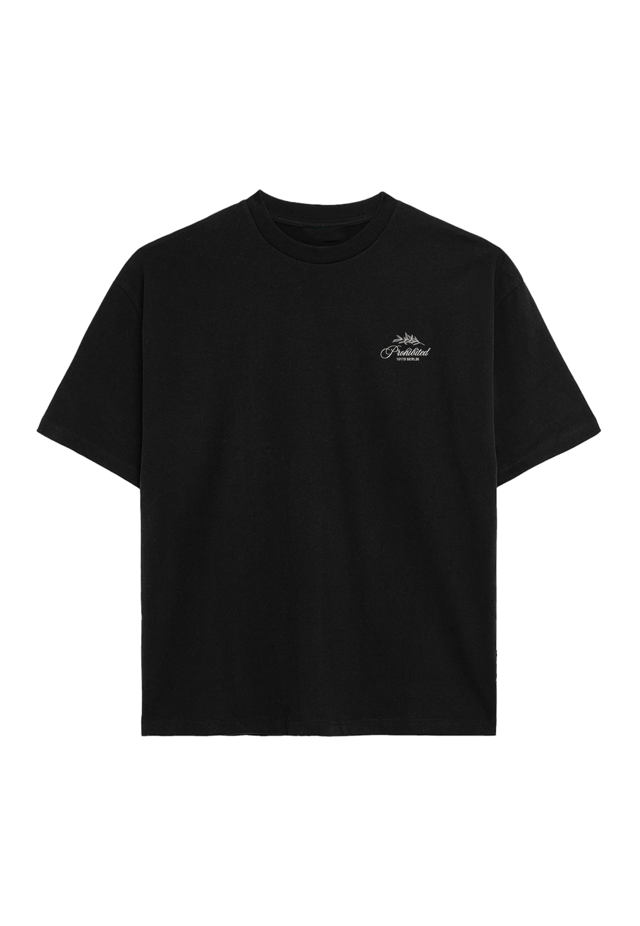 Prohibited - Camiseta 'Leaf' en negro: frente