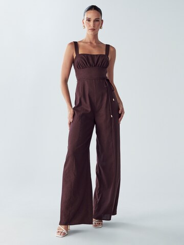 BWLDR Jumpsuit 'Orchid' in Brown: front