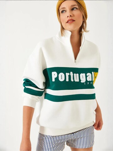 Bianco Lucci Sweatshirt in Weiß