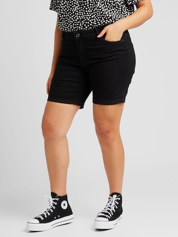 Vero Moda Curve Slimfit Jeansy 'LUNA' w kolorze czarny: przód