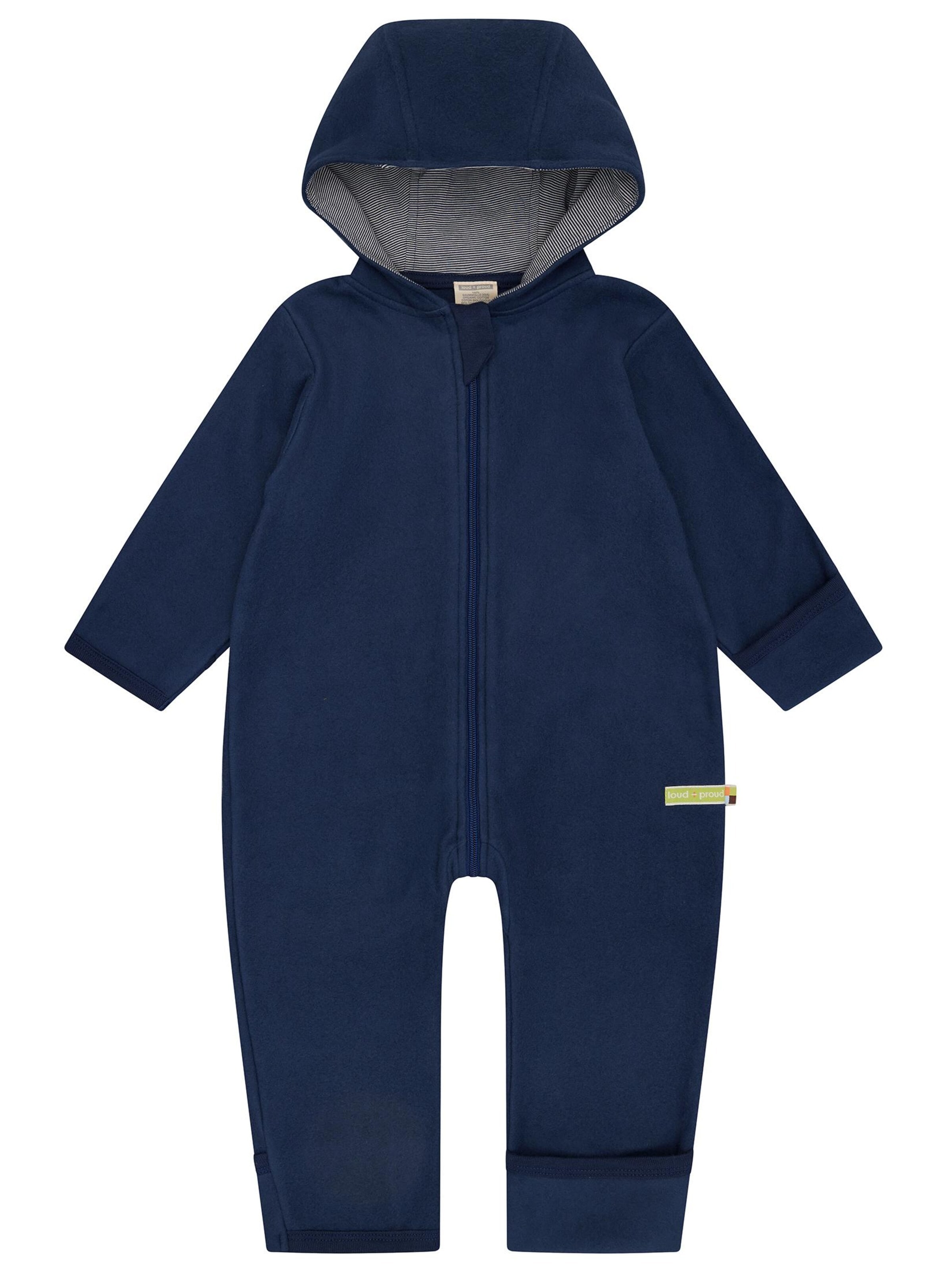 loud + proud Dungarees in Blue: front