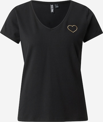 PIECES Shirt 'PCNEW BILLY' in Black: front