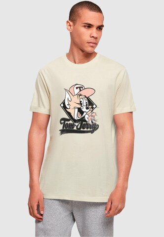 Maglietta 'Tom And Jerry - Baseball Caps' di ABSOLUTE CULT in beige: frontale