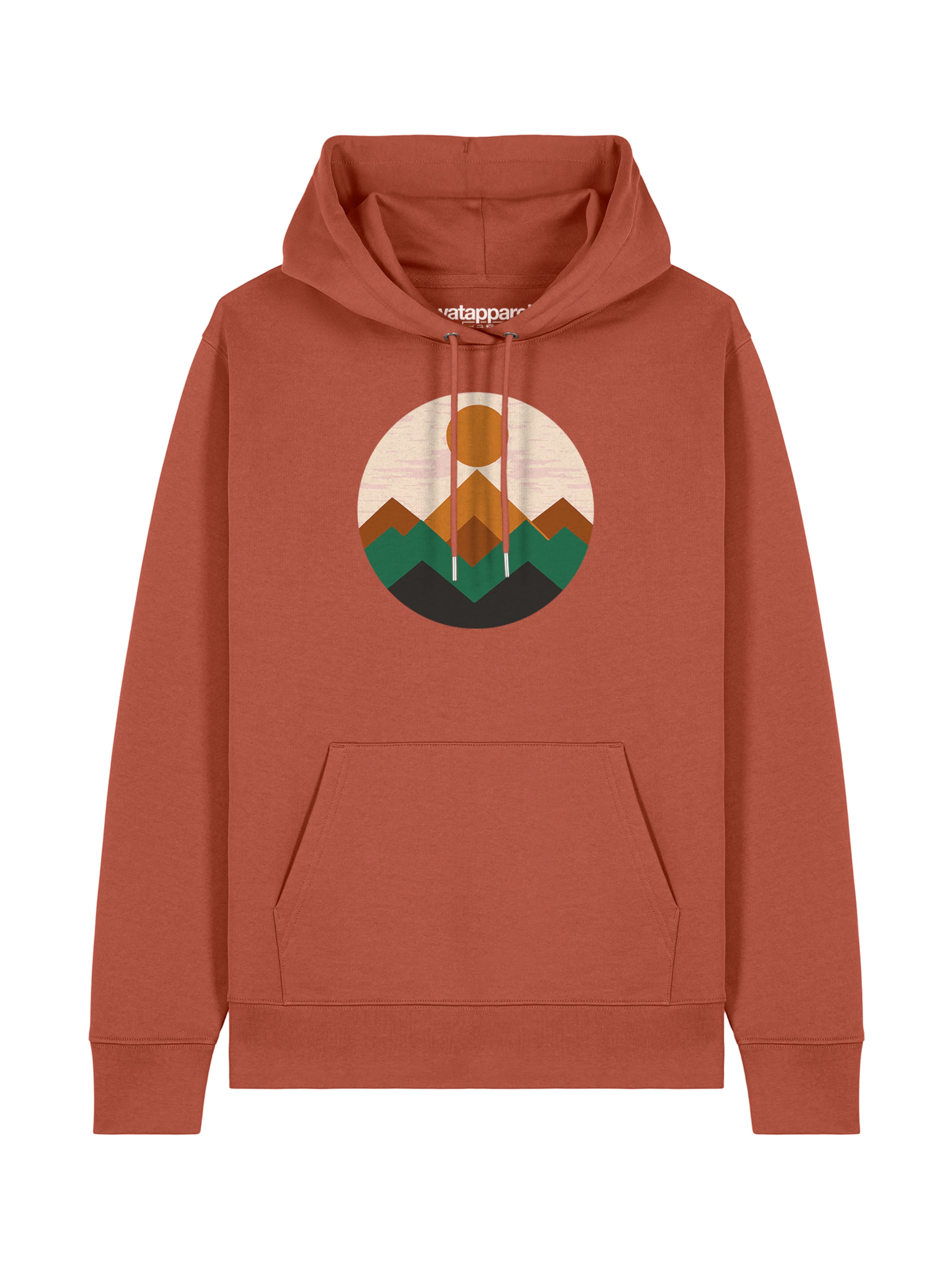 Felpa 'Geometric Landscape 2' di Watapparel in marrone: frontale