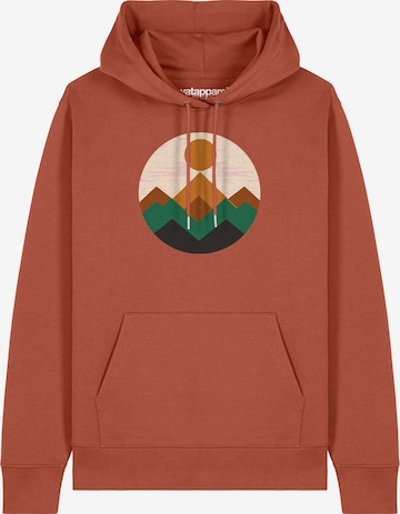 Felpa 'Geometric Landscape 2' di Watapparel in marrone: frontale