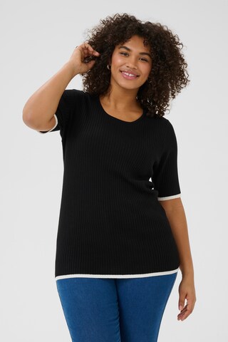 Pull-over 'Izzy' KAFFE CURVE en noir : devant