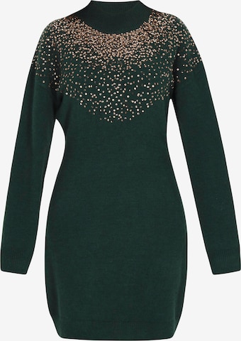 Robes en maille faina en vert : devant