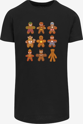 T-Shirt 'Marvel Universe Christmas Lebkuchen Avengers' F4NT4STIC en noir : devant