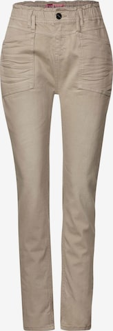 Coupe slim Pantalon 'Bonny' STREET ONE en beige : devant