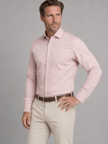Profuomo Slim fit Overhemd 'Japanese Knitted' in Roze