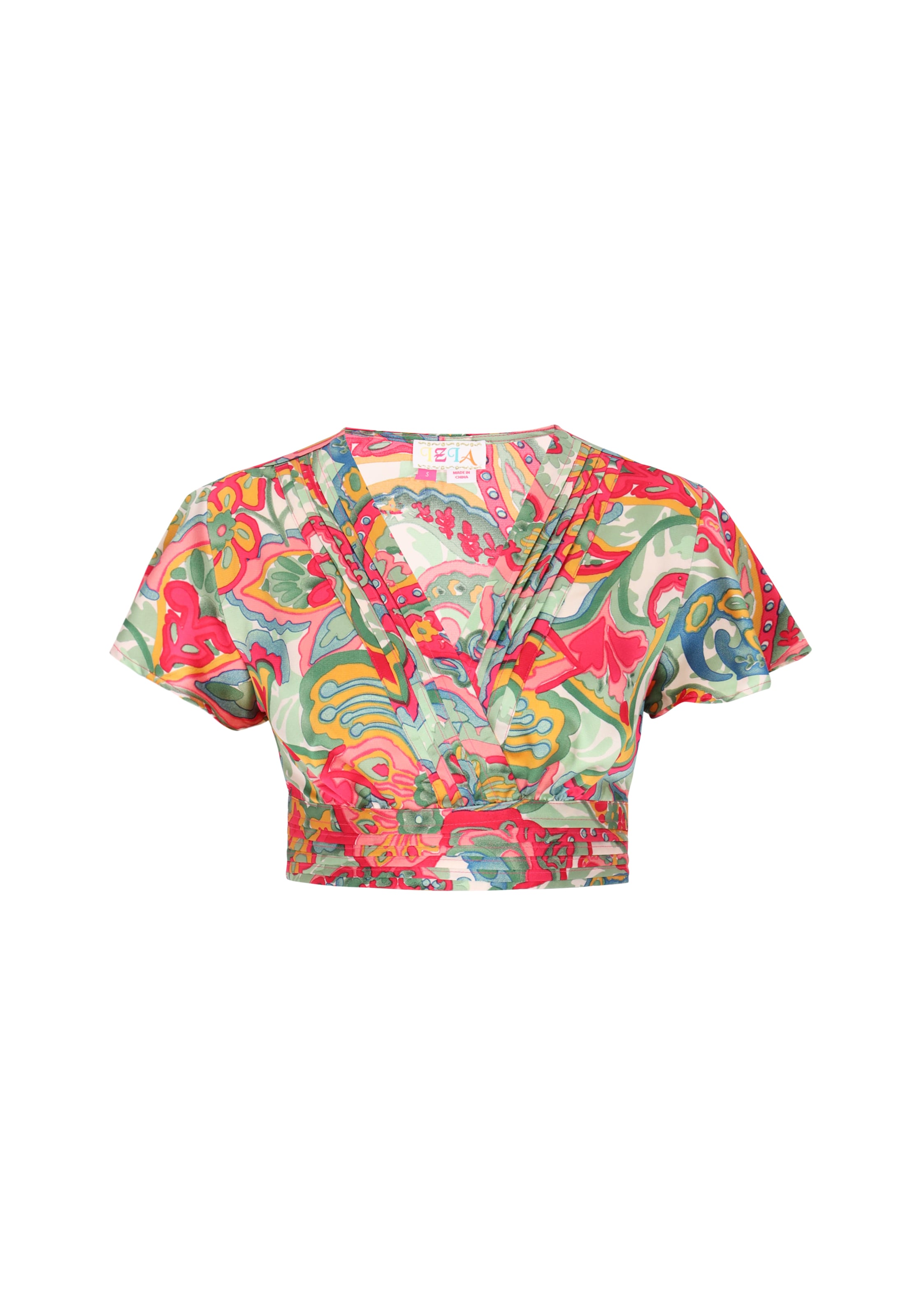 IZIA Blouse 'Festival' in Groen: voorkant