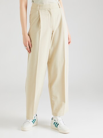 TOPSHOP - regular Pantalón plisado en beige: frente