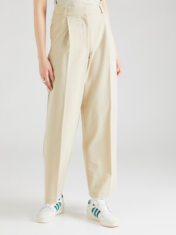 Regular Pantalon à pince TOPSHOP en beige : devant