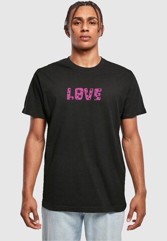 Merchcode Shirt 'Valentines Day - Flowers Love' in Schwarz: Vorderseite