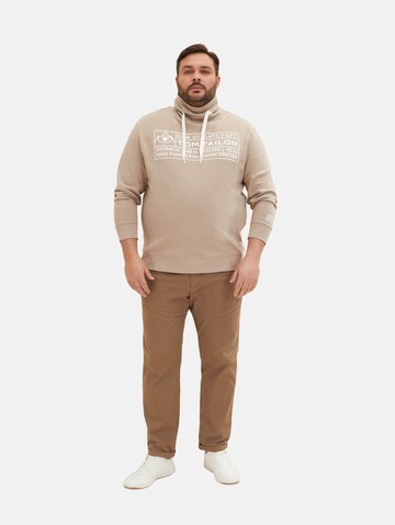 TOM TAILOR Men + Sweatshirt i beige