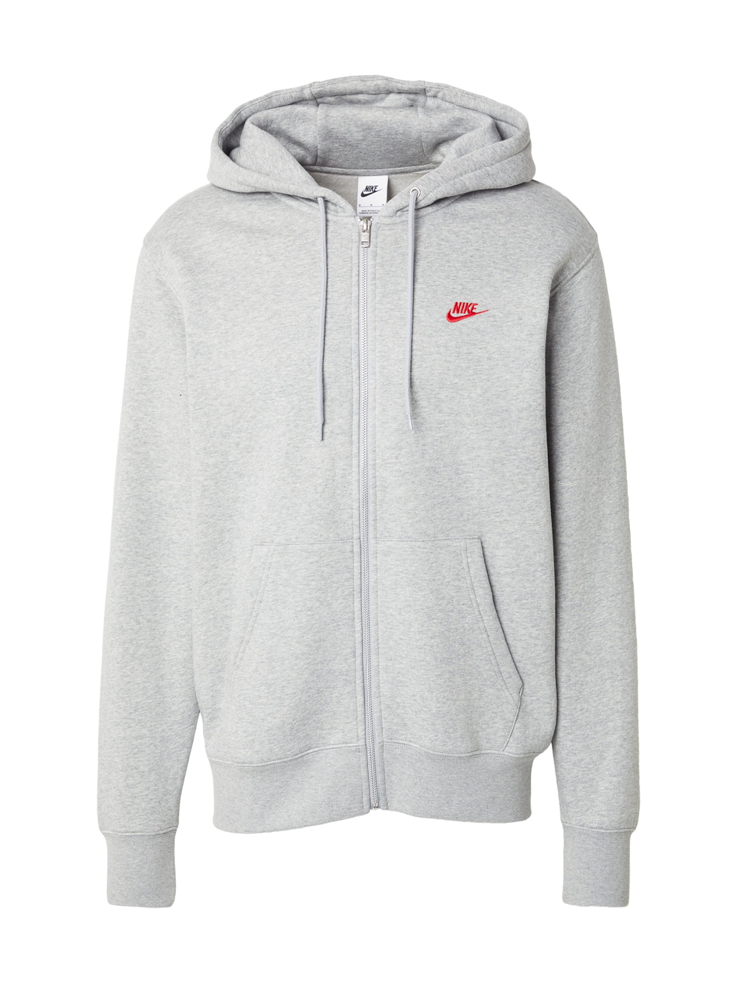 Nike Sportswear Veste de survêtement 'CLUB' en XS en gris, Vue avec produit