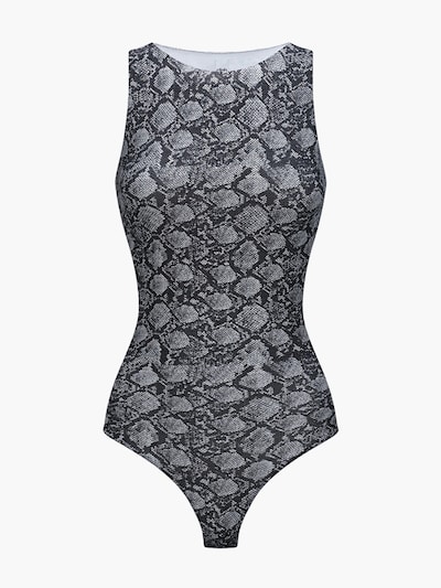 cfab (formerly creamy fabrics) Shaping Bodysuit 'Crew Neck Bodysuit String' in XS in Grey / Black / White, Item view