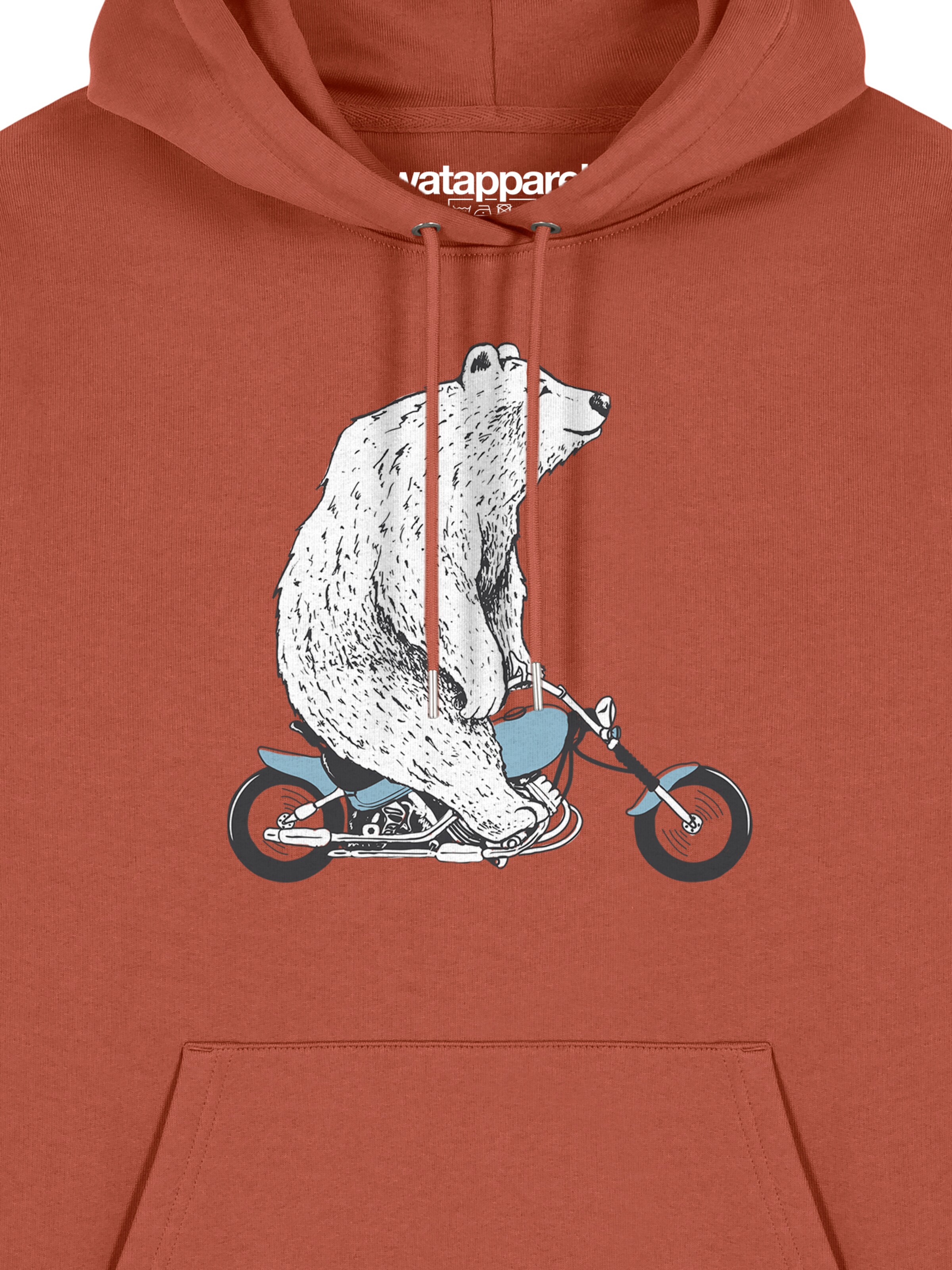 Felpa 'Bär auf Bike' di Watapparel in marrone