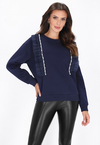 faina Sweatshirt in Blauw: voorkant