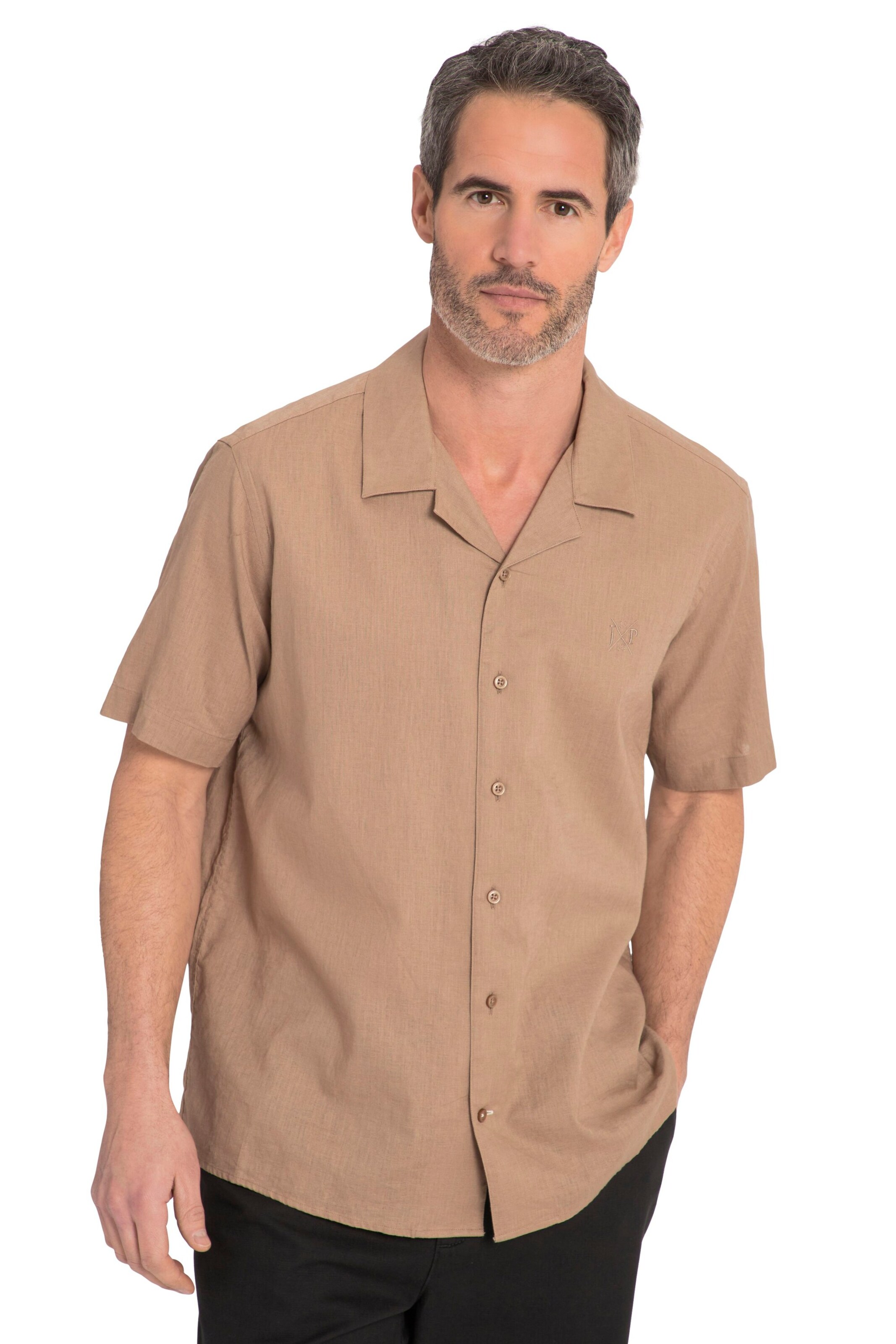 JP1880 Comfort fit Button Up Shirt in Beige: front