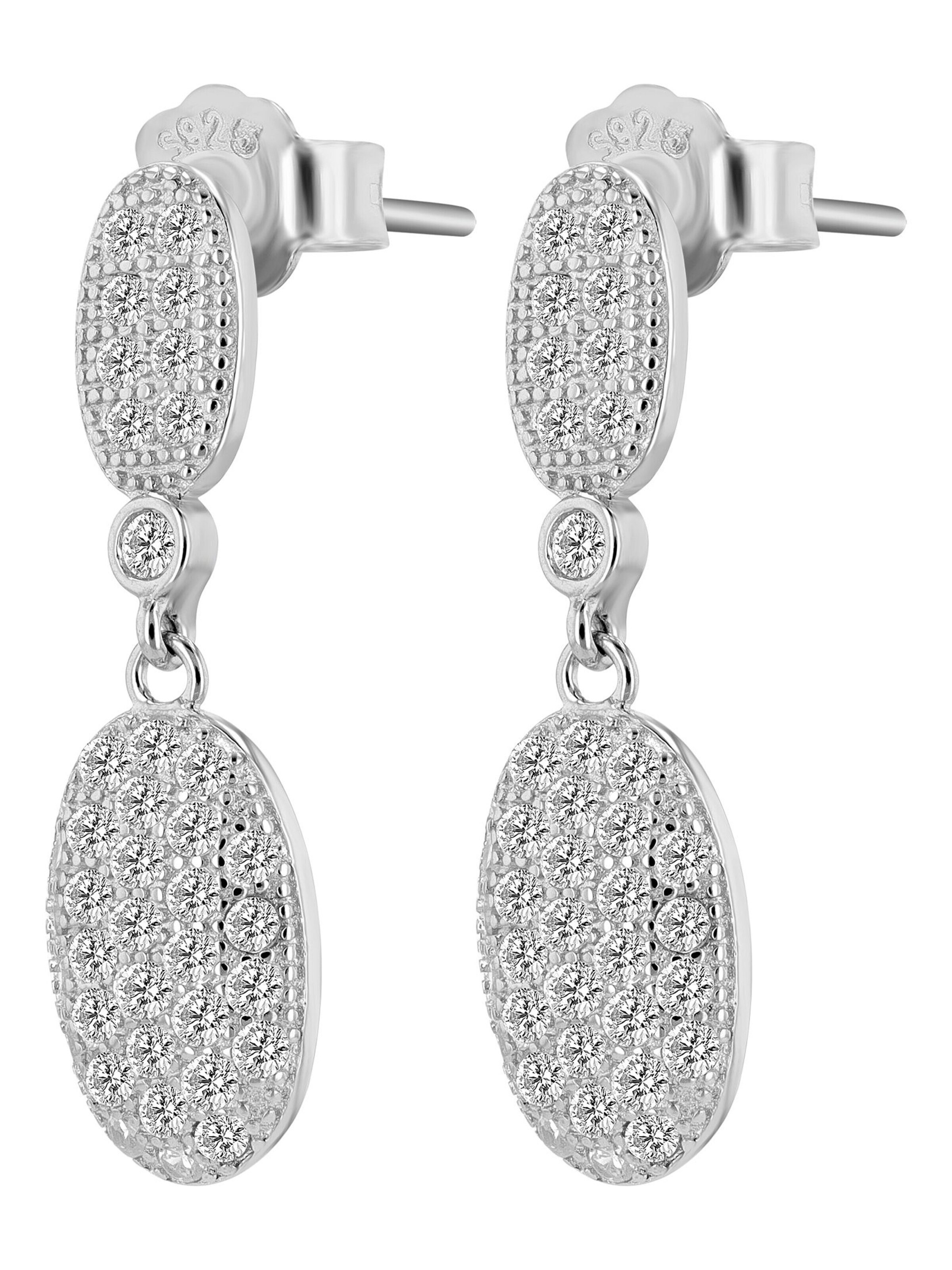 Akzent Earrings '"Rahel" aus 925 Sterlingsilber, rhodiniert, langlebig' in Silver